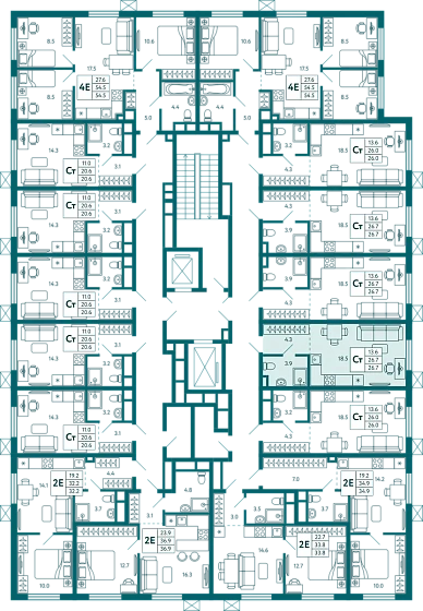 Квартира Студия 26.7 кв.м