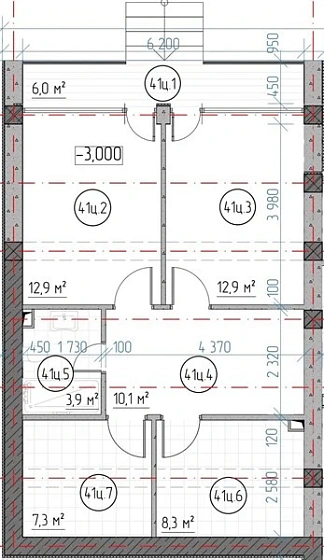 Апартаменты 1-комн. 60.5 кв. м