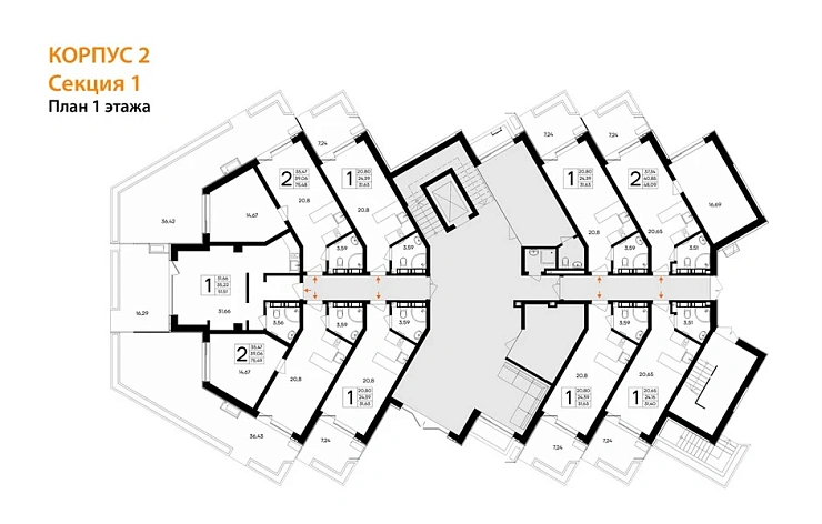 Апартаменты Студия 51.51 кв. м