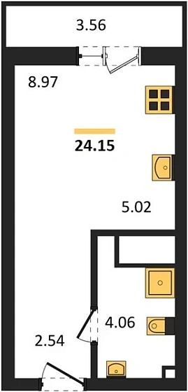 Квартира Студия 24.15 кв. м