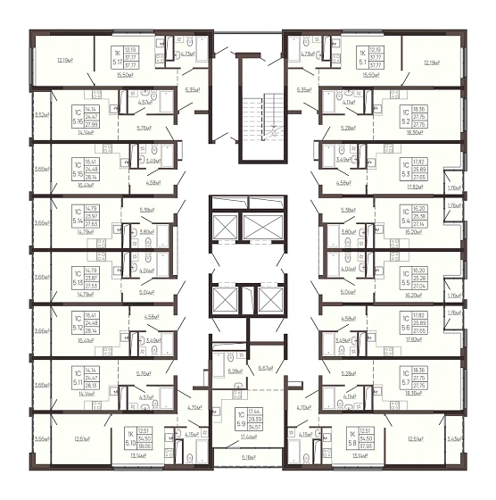 Квартира Студия 27.63 кв. м