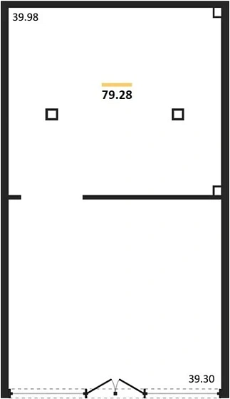 Квартира 1-комн. 79.28 кв. м