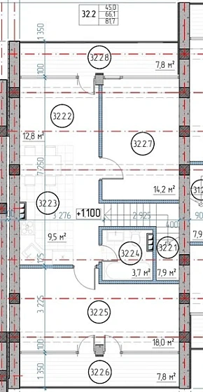Апартаменты 2-комн. 81.3 кв. м