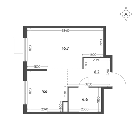 Квартира Студия 37.1 кв. м