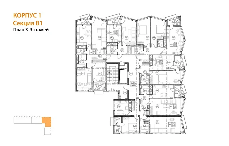 Квартира 2-комн. 60.7 кв. м