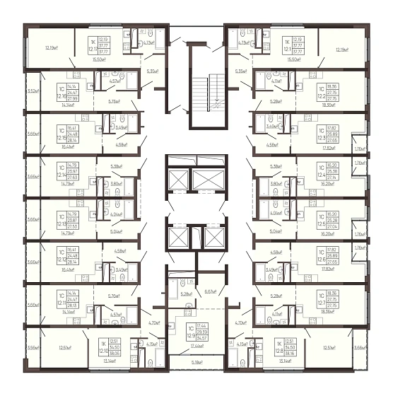 Квартира Студия 27.63 кв. м