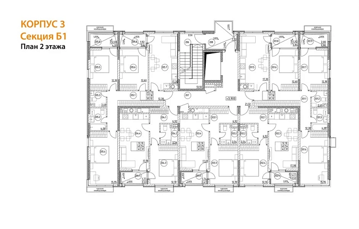 Квартира 1-комн. 42.31 кв. м