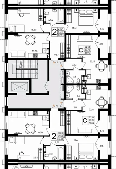 Квартира Студия 31.9 кв. м