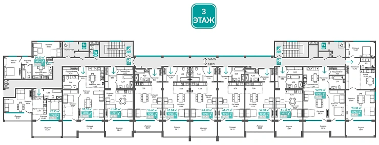 Апартаменты 2-комн. 92.95 кв.м