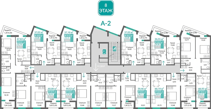 Квартира 1-комн. 34.46 кв.м