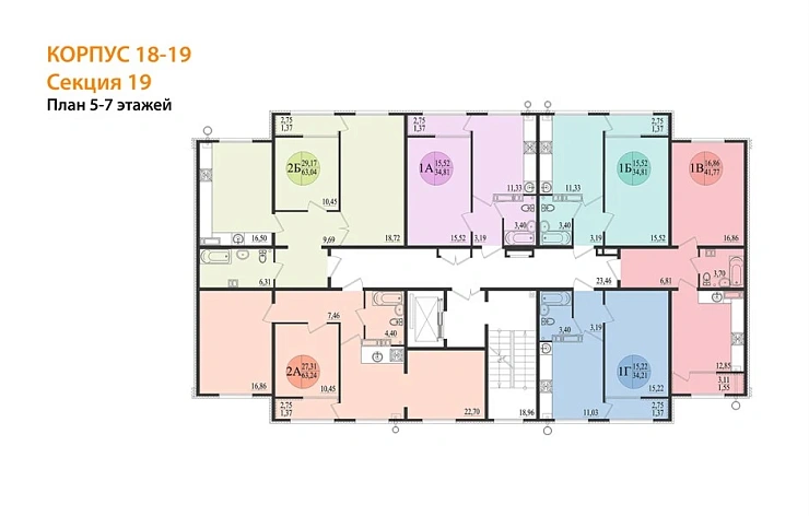 Квартира 1-комн. 34.21 кв. м