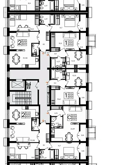 Квартира Студия 37.5 кв. м