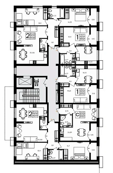 Квартира 1-комн. 37.26 кв. м