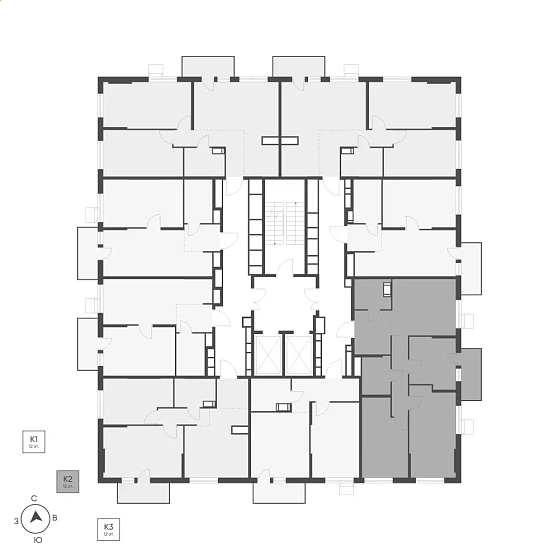 Квартира 3-комн. 74.44 кв. м