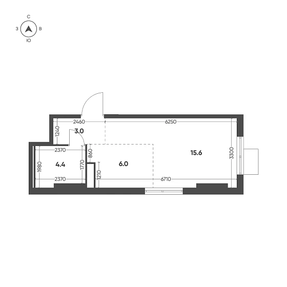 Квартира Студия 29 кв. м