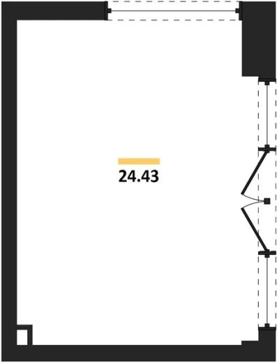 Квартира 1-комн. 24.43 кв. м