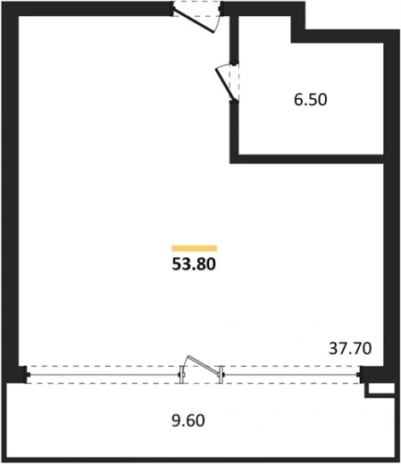 Апартаменты 1-комн. 53.8 кв. м