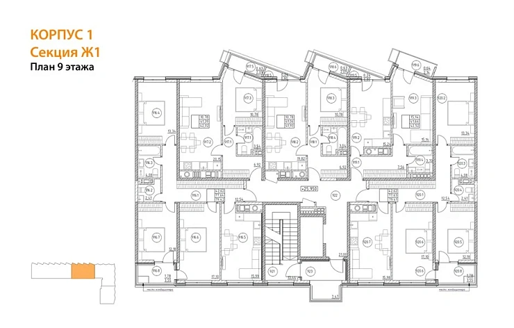 Квартира 1-комн. 42.02 кв. м