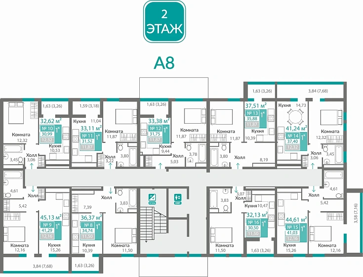 Квартира 1-комн. 31.52 кв.м
