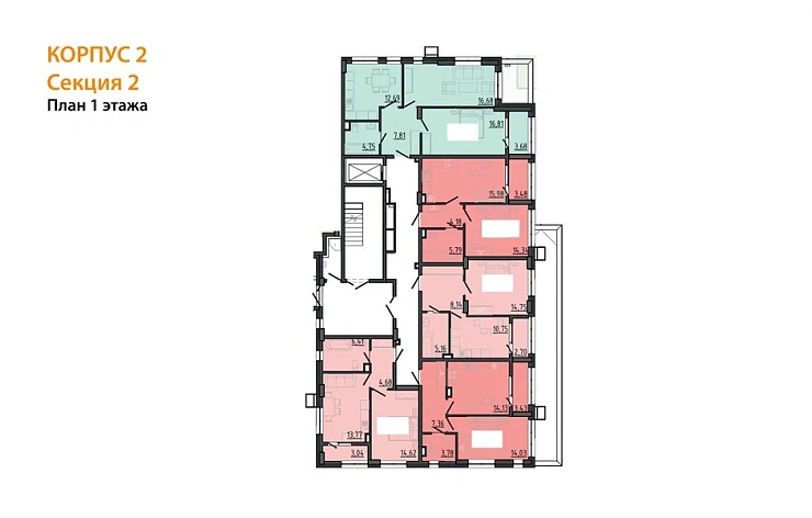 Квартира 1-комн. 41.02 кв. м