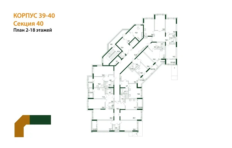 Квартира 3-комн. 83.8 кв. м