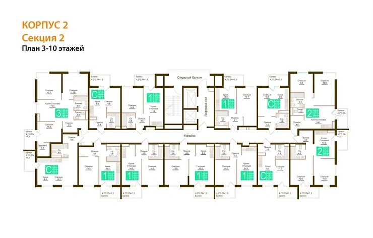 Квартира Студия 32.3 кв. м