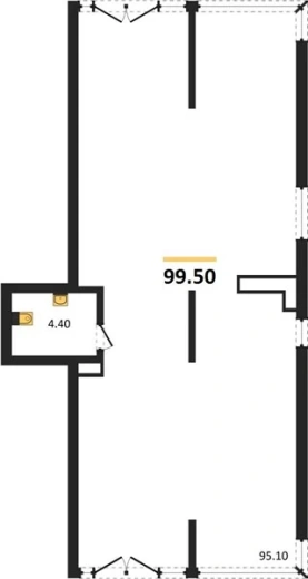 Квартира 1-комн. 99.5 кв. м