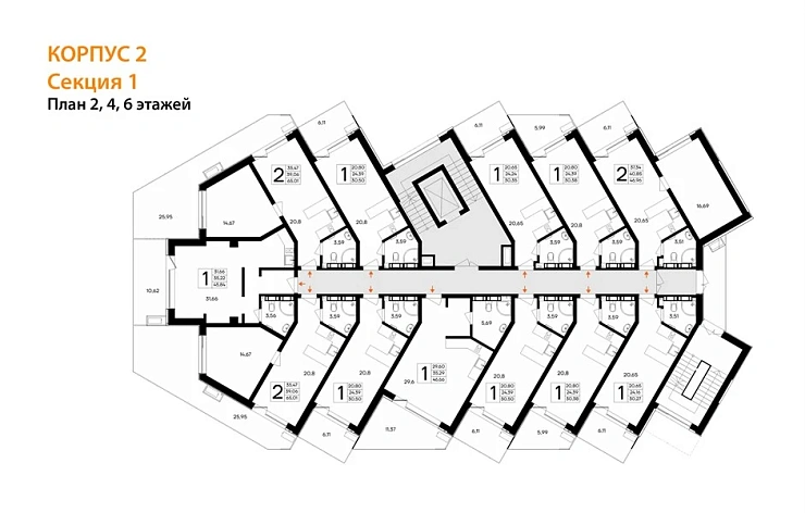 Апартаменты Студия 30.38 кв. м