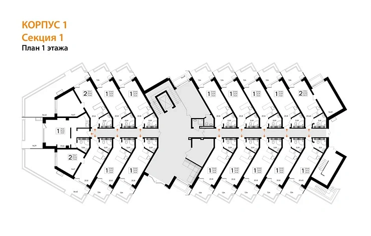 Апартаменты 1-комн. 48.09 кв. м
