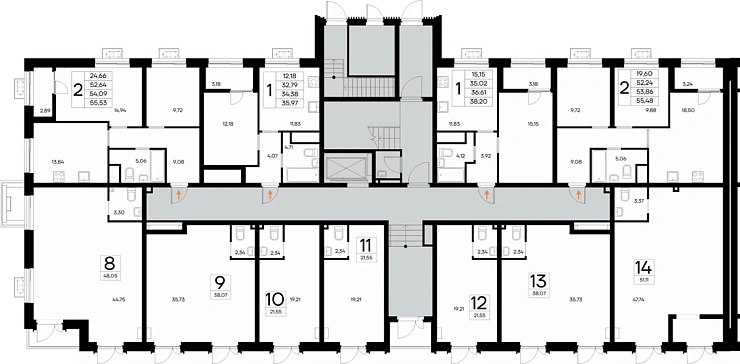 Квартира 2-комн. 55.53 кв. м