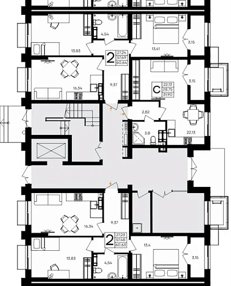 Квартира Студия 31.9 кв. м