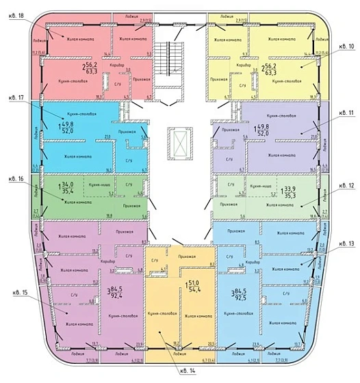 Квартира 3-комн. 92.4 кв. м