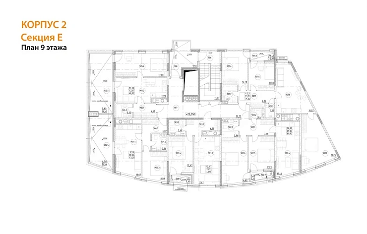 Квартира 3-комн. 75.02 кв. м