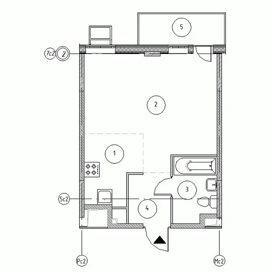 Квартира 1-комн. 35.98 кв. м