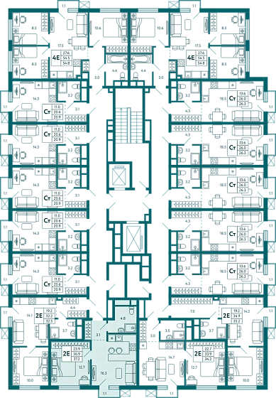 Квартира 1-комн. 37.2 кв.м