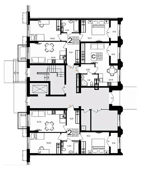 Квартира Студия 31.9 кв. м