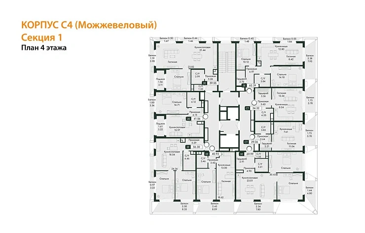 Квартира Студия 34.32 кв. м