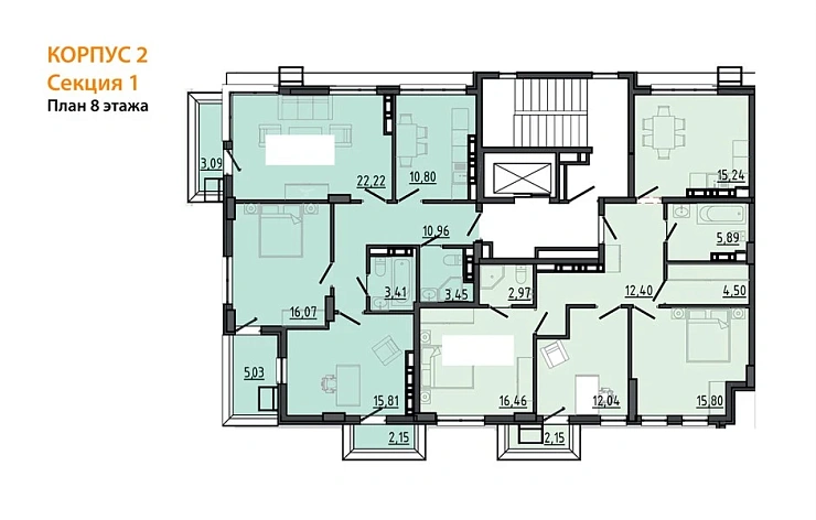 Квартира 3-комн. 85.8 кв. м