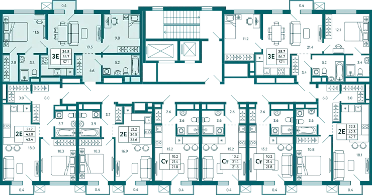 Квартира 2-комн. 57.2 кв.м
