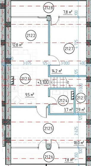 Апартаменты 2-комн. 81.2 кв. м