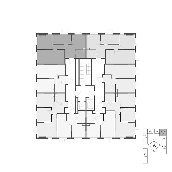 Квартира 3-комн. 63.1 кв. м