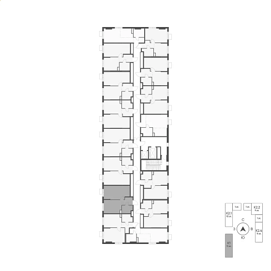 Квартира 1-комн. 39.4 кв. м