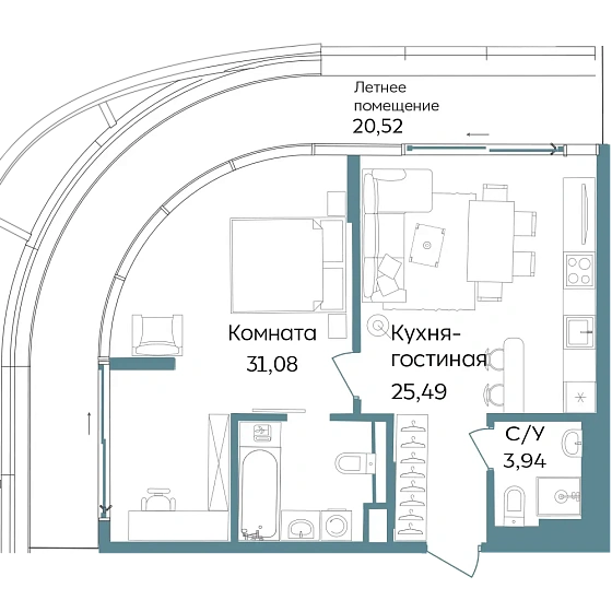 Объект недвижимости 81.03 кв. м