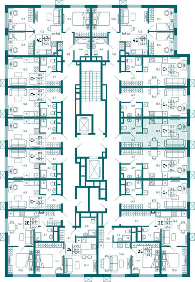 Квартира Студия 26.7 кв.м