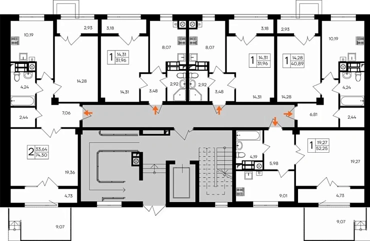 Квартира 1-комн. 31.96 кв. м