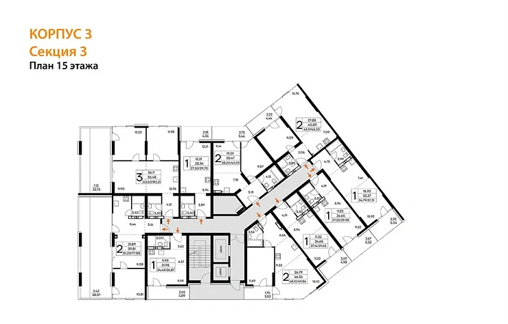 Квартира 3-комн. 80.21 кв. м