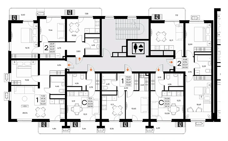 Квартира 2-комн. 63.03 кв. м