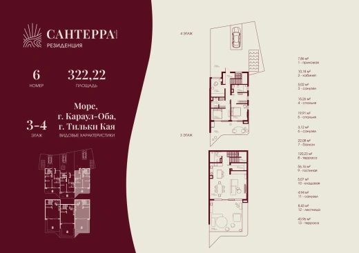 Апартаменты 4-комн. 322.23 кв. м