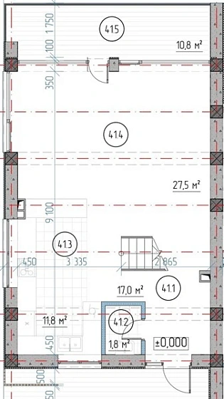 Апартаменты 3-комн. 135.8 кв. м