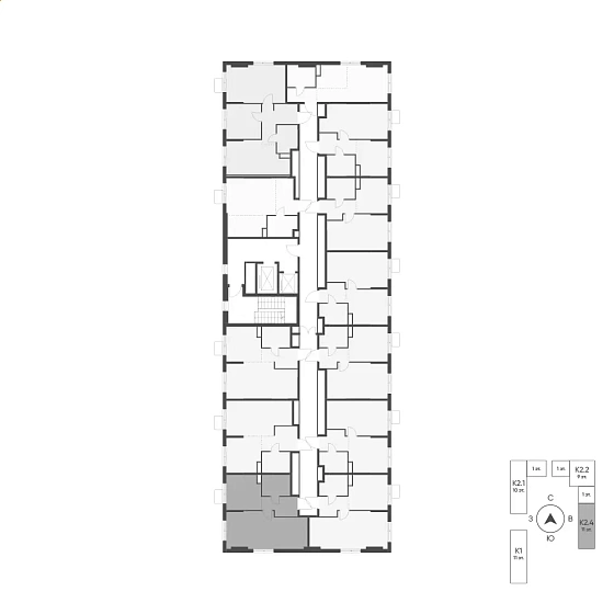 Квартира 1-комн. 41.1 кв. м